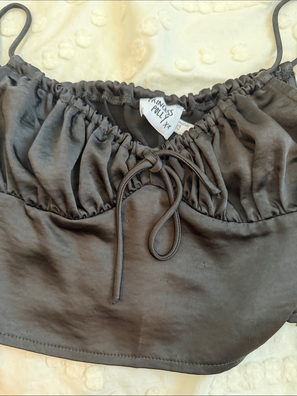 2 Princess Polly satin crop tops. Both size 4